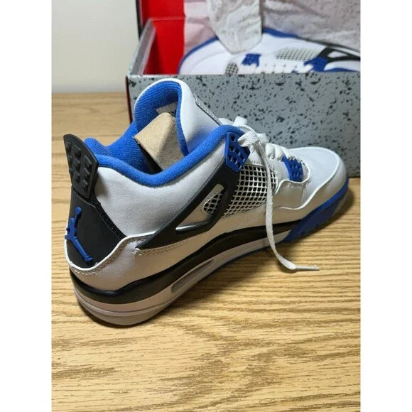 Nike Air Jordan 4 Retro Mid Motorsports 308497-117 Mens SZ 10 White Blue Sneaker - Picture 10 of 12